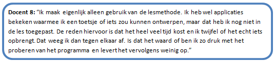 Docent 3 besteed in haar lessen aandacht aan 21st century skills door samenwerkingsmogelijkheden te creëren en uitleg te geven over het creatief toepassen en vormgeven van een lay-out.