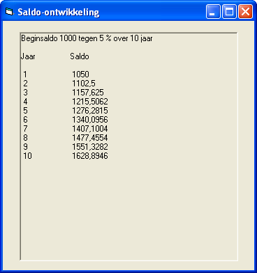 2.6 De programmacode van project De spaarrekening We gaan de opgedane kennis van variabelen en herhalingen in Visual Basic toepassen door de programmacode bij de knop cmdtoonsaldo te gaan maken.