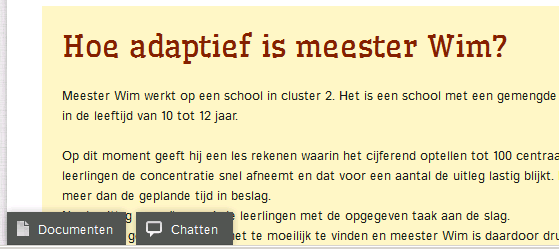 5 Documenten en chatten In elke module is er de mogelijkheid om documenten met elkaar uit te wisselen en met elkaar te chatten.