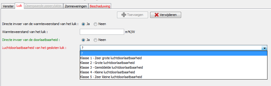 105 luchtdicht) 5 Zeer kleine luchtdoorlaatbaarheid (luik zelf luchtdicht) bsh 3 en b1+b3 = 0 of b2+b3 = 0 (2) (3) 0,95.