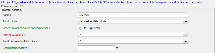 199 Scherm 264 Het invoervenster Ruimte voor een renovatie: keuze voor een nieuwe ruimte 9.2.3.