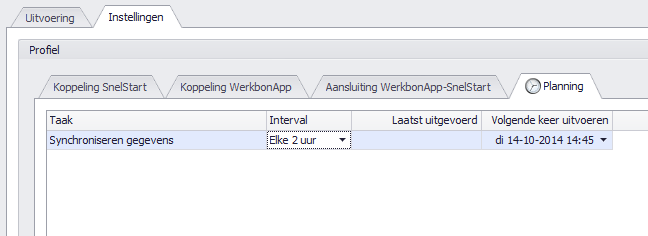2.7. Planning S-Connect geeft u de mogelijkheid om het uitvoeren van taken te plannen. Dit kan per profiel, in de instellingen bij de tab Planning.