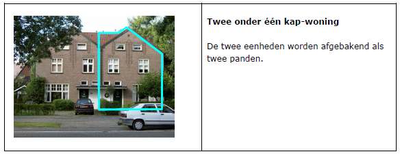 Als één van de twee woningen gesloopt zou worden, blijft de andere woning staan en de twee woningen worden daarom als afzonderlijke