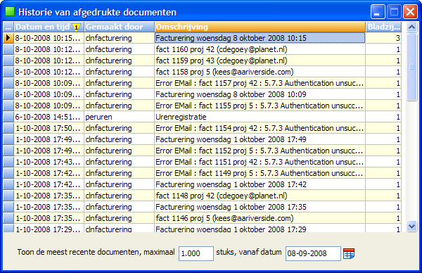 Facturen per Email Indien bij het klantadres een geldig Email-adres voor facturering is ingevuld zal de factuur als PDF-bijlage verzonden worden.