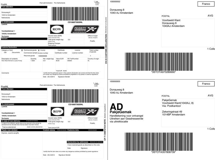 PostNL Print verzendlabels & zending voormelden U kunt dit ook direct doen als u vanuit het bestellingenoverzicht zendingen aanmaakt in batch vorm.