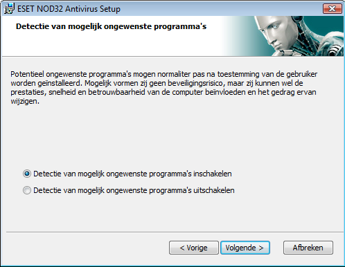 2. Installatie Na aanschaf kunt u het installatieprogramma van ESET NOD32 Antivirus downloaden als MSI-pakket vanaf de website van ESET.
