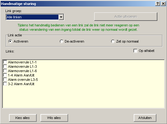 3.17 Links handmatig bedienen Open via de knop Links in de werkbalk het menu Links.