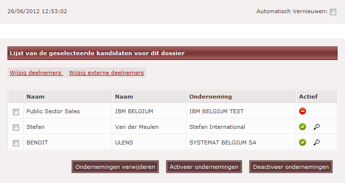 Vink in de zoekresultaten de gewenste onderneming aan.