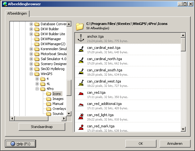 18. Een eigen waypointdatabase opzetten Waypointtypen en groepen Maak uw eigen WP-database door boeien te klikken op de kaart. Ook kunt u waypointlijsten van Internet (zoals www.filo.