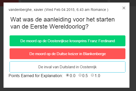 8 Je ziet nu het antwoord.