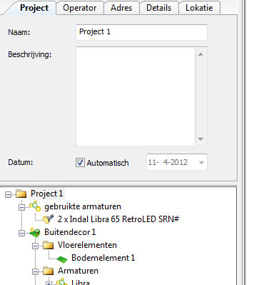 Paigna 24 van 38 2.1.7 Projectgegevens invullen Nu wil ik nog projectgegevens invullen. Het project heet nu nog Project 1.