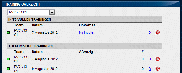 2.3. Het trainingsoverzicht Nadat u de trainingen heeft gepland, kunt u naar het trainingsoverzicht staan.