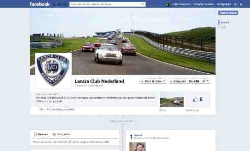 Lancia Club Nederland op de sociale media Sinds kort kunt u de LCN ook op Facebook vinden. U kunt ons 'liken' of status delen.