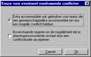 8 ISS Handleiding Conflicten Het plannen van de wedstrijden wordt complex gemaakt door het mogelijk voorkomen van conflicten.