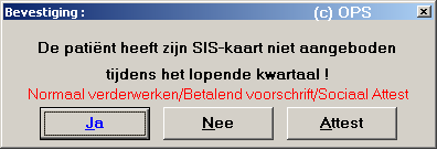 In het volgende scherm breng je de patiëntnaam in. Vervolgens klik je op het tabblad Sisgevens om daar het inschrijvingsnummer, verbond/cat en code tit. in te vullen.