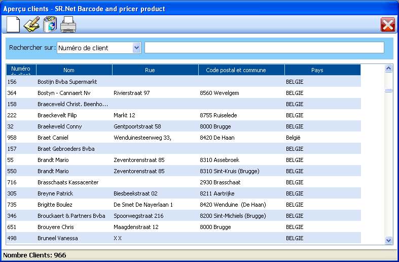 3.10 Résumé/Gestion Clients Figure 3.10.1 Figure 3.10.2 Fermer la fenêtre Ajouter Client (zie Page 25) Lijst Klanten afdrukken (zie Page 27) Supprimer Client (na