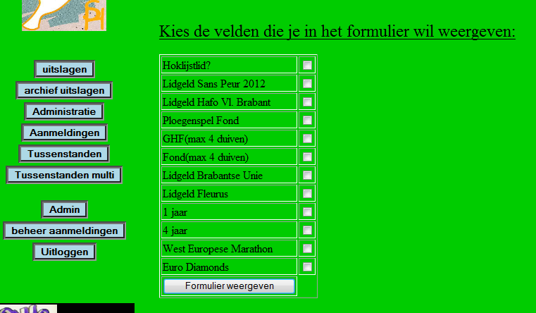 22 E Lijst inschrijvingen weergeven We kiezen weer een formulier en drukken op de knop om de lijst van inschrijvingen weer te geven, we krijgen alle invulvelden van het gekozen formulier zoals in het