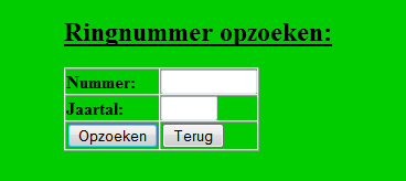 24 We krijgen een lijst te zien van alle liefhebbers met daarachter het bestelde aantal ringen en de beginnummer van de