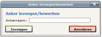 Links en verwijzingen in tekst invoegen Nadat in het tekstveld een woord of afbeelding is geselecteerd wordt de knop Link Invoegen duidelijk zichtbaar.