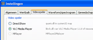 Videoplayers en Codecs Handleiding Subtitle Edit versie 3.3 Subtitle Edit kan gebruik maken van VLC Media Player binnen in SE in plaats van DirectShow - ga naar Opties - Instellingen - Videospeler.