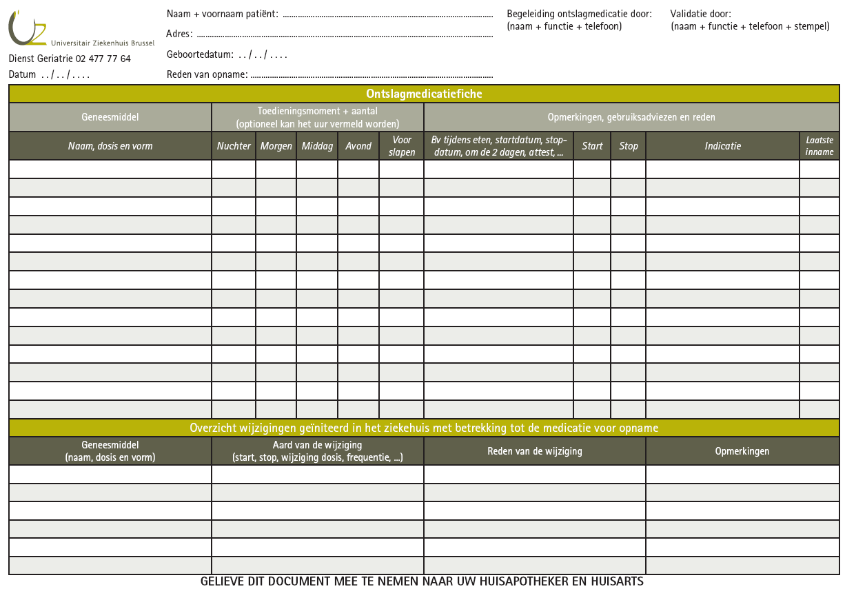 Modelformulier farmaceutisch ontslagmanagement 41