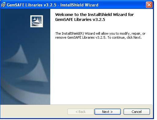 3 Installatie van de software-onderdelen STAP 5: GEMPLUS 5. Om het onderdeel GemPlus te installeren, klikt u op de knop "Installeren". 6.