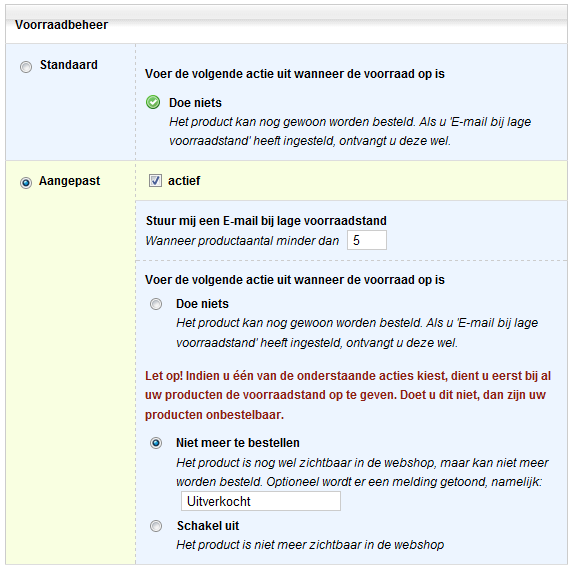 Per product kunt u als volgt de voorraad instellen: 1 - Ga naar Modules - Webshop - Categorie overzicht en klik op de gewenste categorie en het gewenste product.