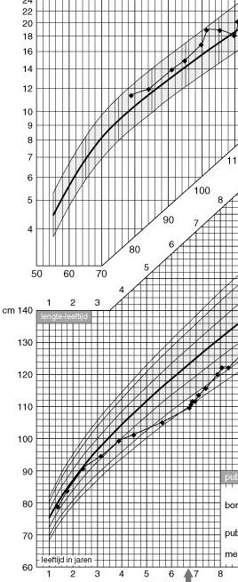 Job, 6,5 jaar Stand van zaken Lengte 110 cm (-2,5 SD)