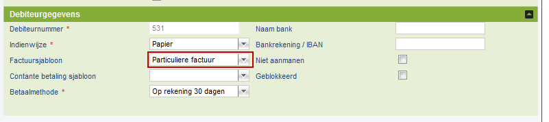 Klik op de knop Bewaren. Figuur 3 Debiteurgegevens De persoon is vastgelegd. NB: deze persoon hoeft niet per se onderdeel uit te maken van een Organisatie.