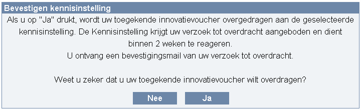 Als u de kennisinstelling van uw keuze hebt gevonden worden de gegevens van de kennisinstelling automatisch ingevuld.