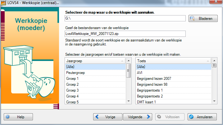 Stappenplan 1. Werkkopie maken van moederdatabase Via de menukeuze Bestand Werkkopie Maken maakt u vanuit de moederdatabase een werkkopie.