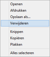 1.10. Een bijlage verwijderen Mogelijk bedenkt u zich, of u hebt het verkeerde bestand gekozen. Opdracht 12 Klik in het vak Bijgevoegd het bestand met rechts aan om het snelmenu te openen.