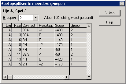 Bijzondere correcties 91 Correcties uitslag Op de uitslag kunnen correcties aangebracht worden door er een aantal matchpunten/imp s of procentpunten bij op te tellen of af te halen.