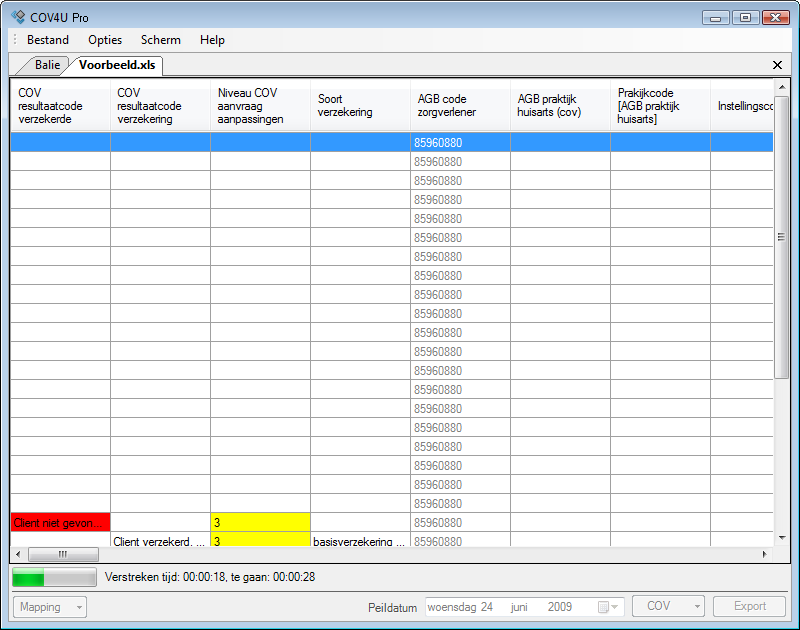 Gebruik 27 Nadat de COV controle gestart is, laat COV4U Pro de voortgang van de controle zien en maakt een schatting van hoe lang de controle nog gaat duren.