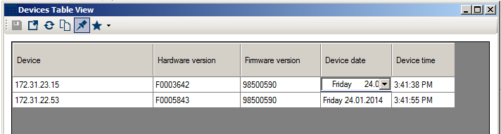 Configuration Manager Werken met Configuration Manager nl 61 5. Voeg indien nodig meer apparaten of camera's toe aan de tabelweergave. Druk hiervoor op CTRL en selecteer in de boomstructuur. 6. Klik in een veld in de tabel.