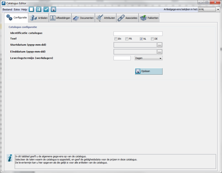 3 De Configuratie Identificatie van de catalogus: geef een korte naam.