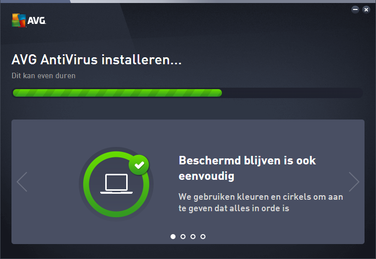 3.4. AVG installeren In het dialoogvenster Voortgang installatie wordt de voortgang van de installatieprocedure weergegeven, u hoeft zelf niets te doen.
