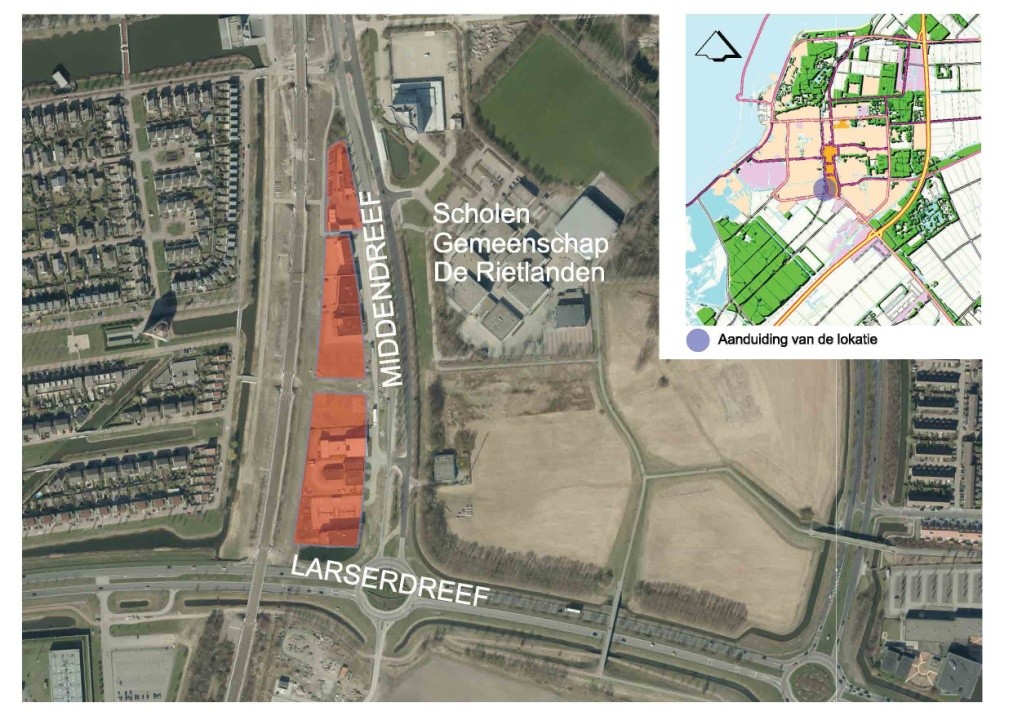 Stand van zaken De locatie Middendreef is een gemengd bedrijventerrein, centraal in de stad gelegen aan de oostkant van het spoor in de directe nabijheid van de Larserdreef.