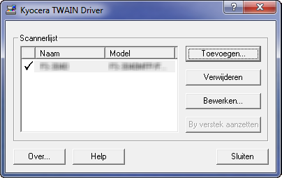 Voorbereiding voor het gebruik > Software installeren TWAIN-stuurprogramma instellen Registreer dit apparaat bij het TWAIN-stuurprogramma. Geef het scherm weer.