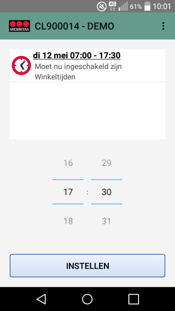 Na het aanpassen komt er een pop-up met de melding dat de schakeltijd is aangepast, via OK kan de pop-up gesloten worden (ios)