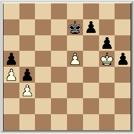 42. Dd8+, Kh7 43. Dd5, Pgf6 44. Df5+, g6 45. Df3, Dc3 46. Ke2, Db2+Bedenk, dat de tijd voor beiden nu ook een rol speelt. 47. Ke1. Dd2+ 48.