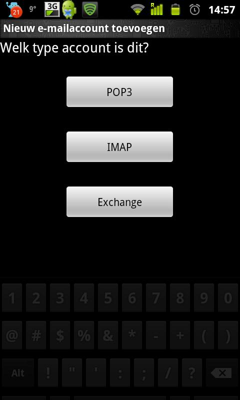 [uw Multrix email adres] [uw Multrix wachtwoord] Kies nu de optie Exchange.