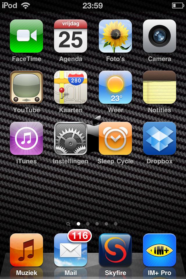 3. iphone / ipod Start met Kies Instellingen.