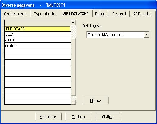 8 1.2 Point-of-Sale Koppelen betalingswijzen Koppelen van betalingswijzen doen we via menu 8-8-3.