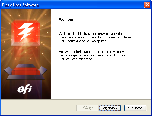 INLEIDING 12 Gebruikerssoftware installeren U kunt de gebruikerssoftware voor de Fiery op de volgende manieren installeren: Vanaf de dvd User Software (Utilities) Vanaf de Fiery via het Internet of