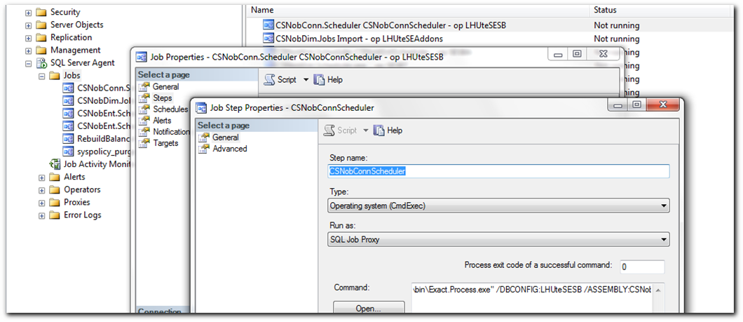 10.1.1 SQL Job Zoals gezegd is het aan te raden de background job in te stellen als SQL Job.