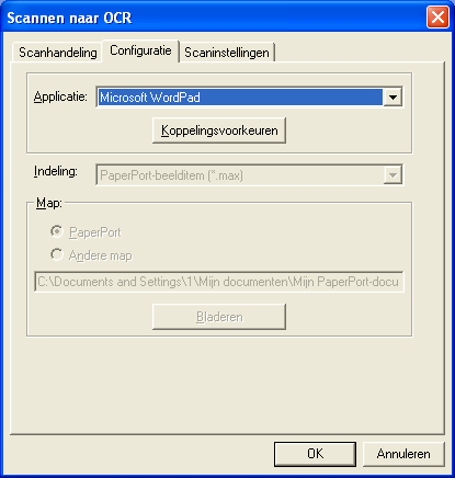 2. Selecteer de configuratie voor het scantype. Klik op het tabblad Configuratie om de scanbewerking te wijzigen.