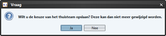 5.5.4 Akkoord geven thuisteam Drie partijen moeten een akkoord geven op het wedstrijdformulier. Het thuisteam, uitteam en de scheidsrechter. Leg het akkoord thuisteam als volgt vast: 1.