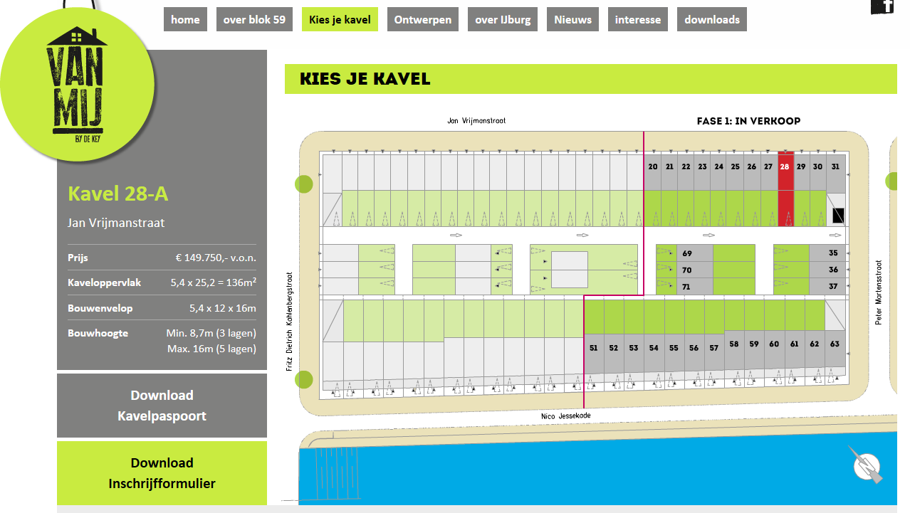 Pagina 5 van 12 3 Verkoop Fasering De Key heeft de intentie om de kavelverkoop van Blok 59 in twee of drie fasen te laten verlopen.