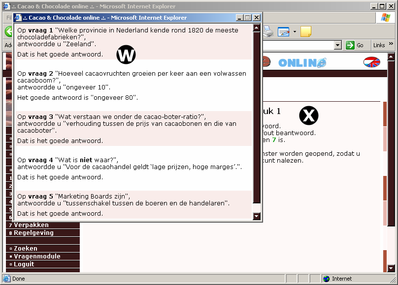 Vragenmodule Opleiden via internet bij C&C-bedrijven [ Stap 3 van 3 ]: Afbeelding 12 Nadat u alle vragen beantwoord heeft, ook de vragen die u eventueel in eerste instantie overgeslagen heeft, krijgt